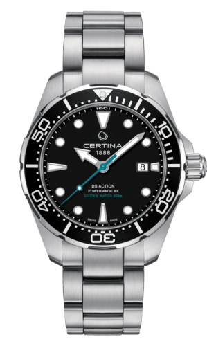 Certina C032.407.11.051.10 : DS Action Diver Powermatic 80 Stainless Steel / Black / Bracelet / Sea Turtle Conservancy