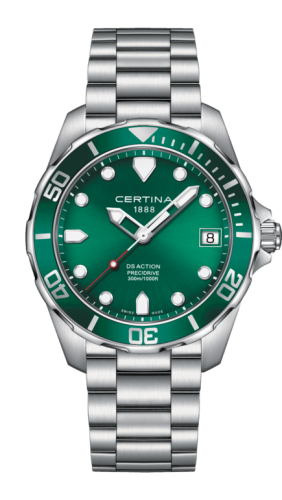 Certina C032.410.11.091.00 : DS Action Diver PreciDrive Stainless Steel / Green / Bracelet