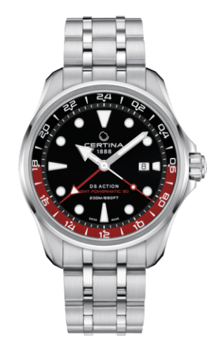 Certina C032.429.11.051.00 : DS Action GMT Powermatic 80 Stainless Steel / Black / Bracelet