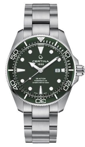 Certina C032.607.11.091.00 : DS Action Diver Powermatic 80 43 Stainless Steel / Green / Bracelet