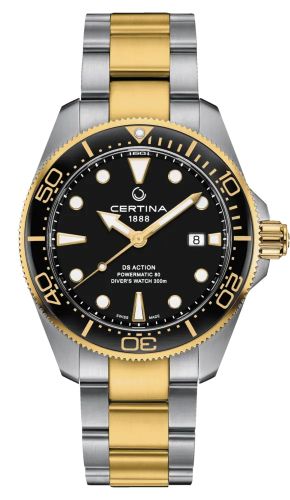 Certina C032.607.22.051.00 : DS Action Diver Powermatic 80 43 Stainless Steel - Yellow Gold / Black / Bracelet