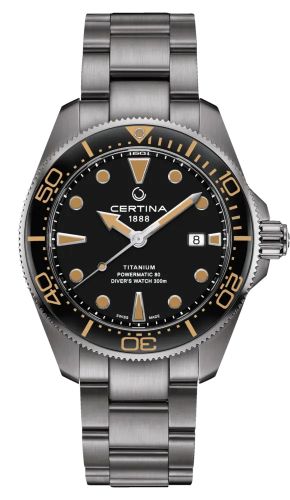 Certina C032.607.44.051.00 : DS Action Diver Powermatic 80 43 Titanium / Black / Bracelet