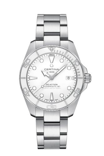 Certina C048.407.11.011.00 : DS Action Diver 40.5 Powermatic Stainless Steel / White / Bracelet