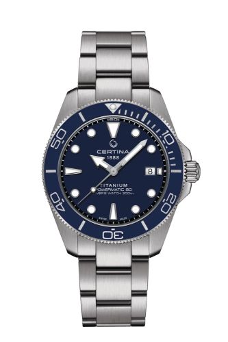 Certina C048.407.44.041.00 : DS Action Diver 40.5 Powermatic Titanium / Blue / Bracelet