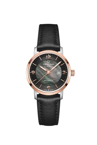 Certina C035.007.27.127.00 : DS Caimano Lady Automatic 29 Stainless Steel - Rose Gold / Black MOP
