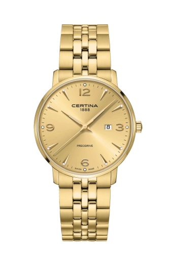 Certina C035.410.33.367.00 : DS Caimano 39 Yellow Gold / Champagne / Bracelet
