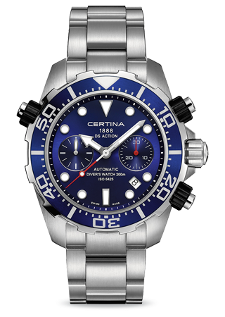 Certina C013.427.11.041.00 : DS Action Diver Chronograph Stainless Steel / Blue