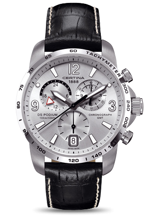 Certina C0016391603700 : DS Podium Big Size Chrono GMT Silver