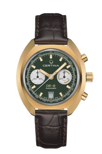 Certina C024.462.36.091.00 : DS-2 Chronograph Automatic Yellow Gold / Green