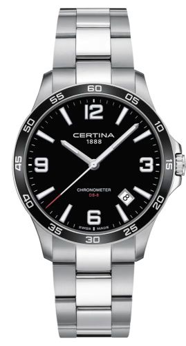 Certina C033.851.11.057.00 : DS-8 Chronometer 41.5 Stainless Steel / Black / Bracelet