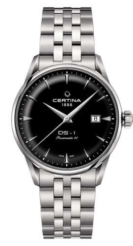 Certina C029.807.11.051.00 : DS-1 Powermatic 80 40 Stainless Steel / Black / Bracelet