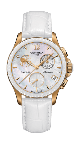 Certina C030.250.36.106.00 : Ds First Lady Chronograph Moon Phase Rose Gold - Ceramic / MOP