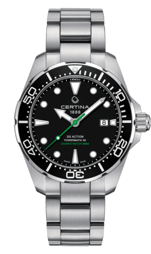 Certina C032.407.11.051.02 : DS Action Diver Powermatic 80 43 Stainless Steel / Black / Bracelet