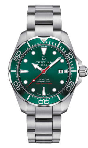 Certina C032.407.11.091.00 : DS Action Diver Powermatic 80 43 Stainless Steel / Green / Bracelet