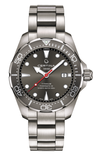 Certina C032.407.44.081.00 : DS Action Diver Powermatic 80 43 Titanium / Grey / Bracelet