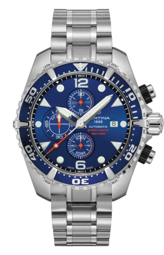 Certina C032.427.11.041.00 : DS Action Diver Chronograph Automatic Stainless Steel / Blue / Bracelet