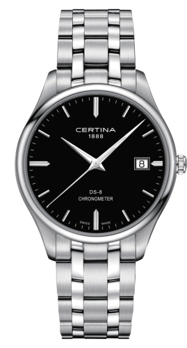 Certina C033.451.11.051.00 : DS-8 Chronometer Stainless Steel / Black / Bracelet