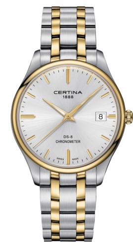 Certina C033.451.22.031.00 : DS-8 Chronometer Stainless Steel / Yellow Gold PVD / Silver