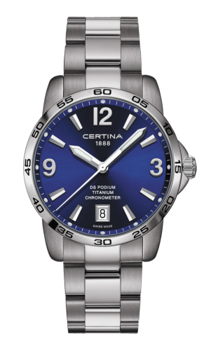 Certina C034.451.44.047.00 : DS Podium 40 Titanium / Blue / Bracelet