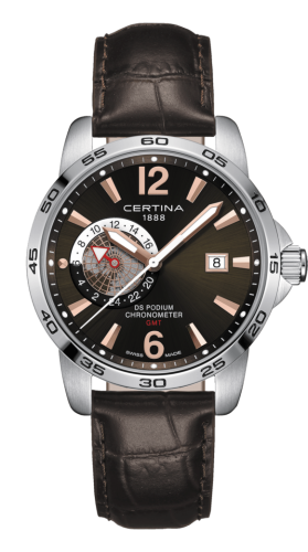 Certina C034.455.16.087.01 : DS Podium GMT Stainless Steel / Brown