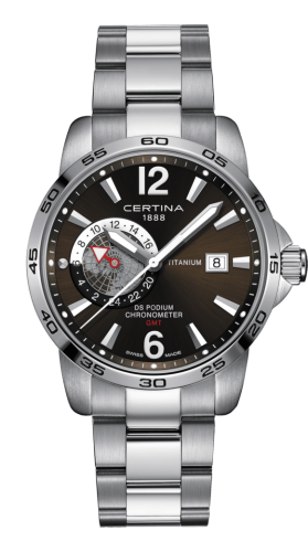 Certina C034.455.44.087.00 : DS Podium GMT Titanium / Grey / Bracelet