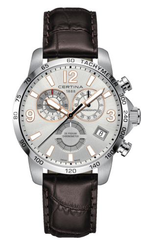 Certina C034.654.16.037.01 : DS Podium Chronograph GMT Stainless Steel / Silver / Strap