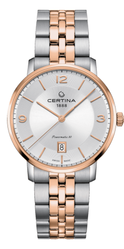 Certina C035.407.22.037.01 : DS Caimano Powermatic 80 Stainless Steel / Rose Gold PVD / Silver / Bracelet