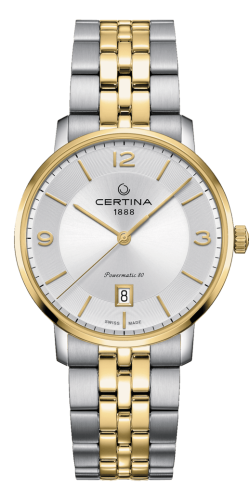 Certina C035.407.22.037.02 : DS Caimano Powermatic 80 Stainless Steel / Yellow Gold PVD / Silver / Bracelet