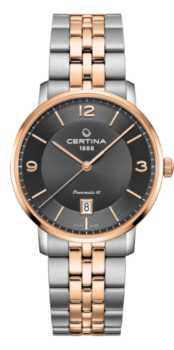 Certina C035.407.22.087.01 : DS Caimano Powermatic 80 Stainless Steel / Rose Gold PVD / Grey / Bracelet