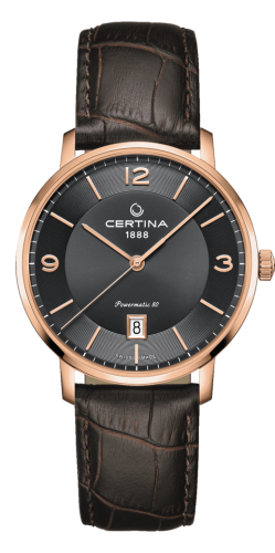 Certina C035.407.36.087.00 : DS Caimano Powermatic 80 Rose Gold PVD / Grey / Strap