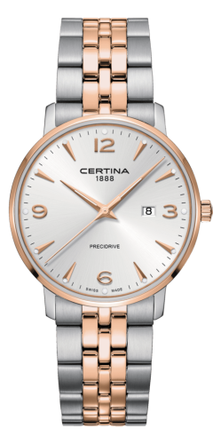 Certina C035.410.22.037.01 : DS Caimano 39 Stainless Steel / Rose Gold PVD / Silver / Bracelet