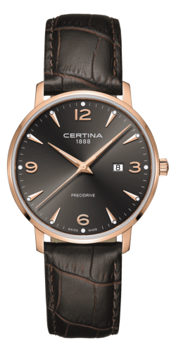 Certina C035.410.36.087.00 : DS Caimano 39 Rose Gold PVD / Grey / Strap