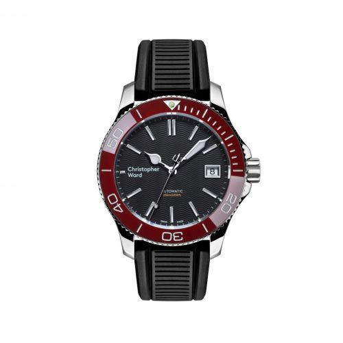 Christopher Ward C60-38ADA2-S0RK0-RK : C60 Trident Pro 600 38MM Stainless Steel / Black / Red / Rubber