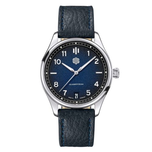 Deutsche Uhrenmanufaktur Glashütte P2DB-LB : Purist Typ 2 Datum Stainless Steel / Blue