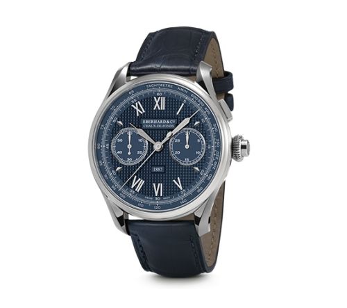 Eberhard 31082.06 CP : Chronographe 1887 Automatique Stainless Steel / Blue - Roman