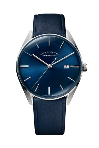 Elka Watch Co. D02-0805 : D-Series Stainless Steel / Blue  / Leather