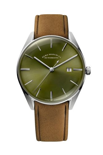 Elka Watch Co. D05-0804 : D-Series Stainless Steel / Green / Leather