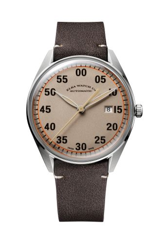 Elka Watch Co. X02-0802 : X-Series Stainless Steel / Beige / Leather