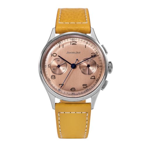 Excelsior Park EP95004-YE : Chronograph Stainless Steel / Salmon / Yellow-Brown Matte