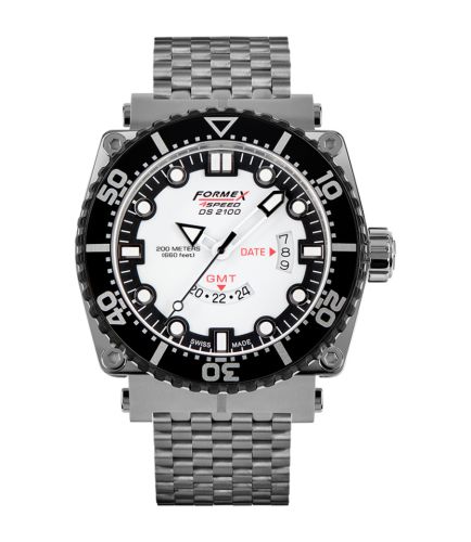 Formex 2100.3.2012.100 : Diver Quartz GMT White / Bracelet