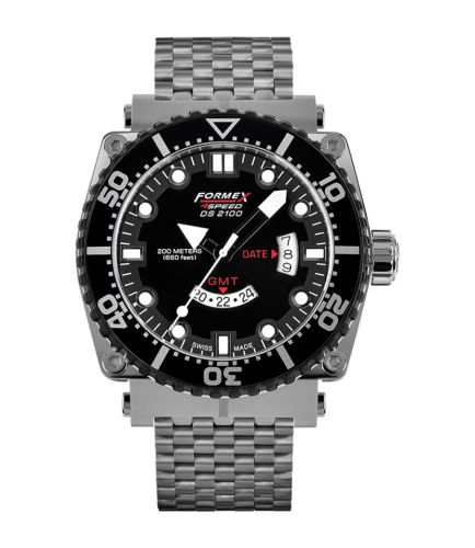 Formex 2100.3.2022.100 : Diver Quartz GMT Black / Bracelet