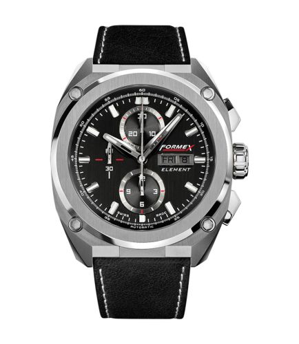 Formex 1200.1.8021.322 : Element Automatic Chronograph Full Steel / Black / Calf