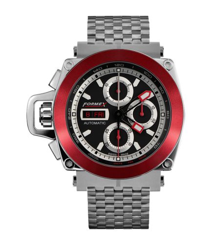 Formex 3100.1.8140.100 : Motorsport Automatic Chronograph Red Bezel / Black / Bracelet