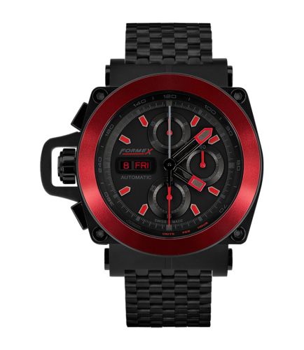 Formex 3100.4.8122.110 : Motorsport Automatic Chronograph PVD / Red Bezel / Black / Bracelet