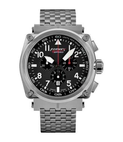 Formex 1100.1.3020.100 : Pilot Quartz Chronograph Black / Bracelet