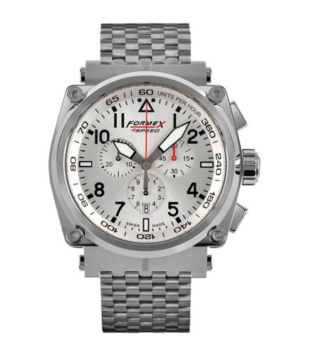 Formex 1100.1.3040.100 : Pilot Quartz Chronograph Silver / Bracelet