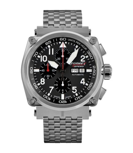 Formex 1100.1.8020.100 : Pilot Automatic Chronograph Black / Bracelet