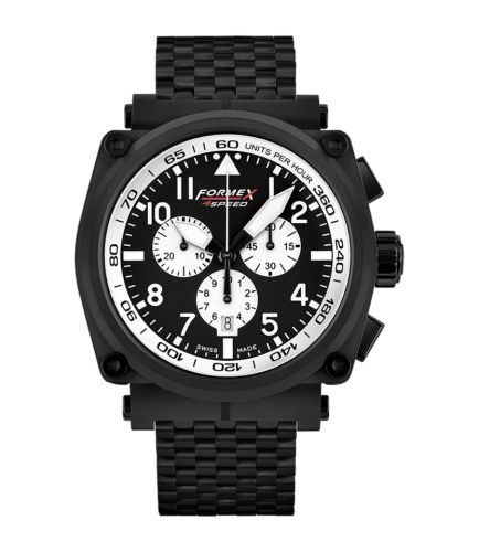 Formex 1100.4.3014.110 : Pilot Quartz Chronograph PVD / Black - White / Bracelet