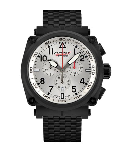 Formex 1100.4.3044.110 : Pilot Quartz Chronograph PVD / Silver / Bracelet