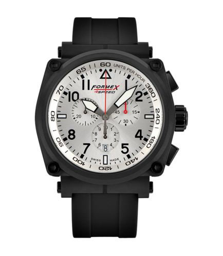 Formex 1100.4.3044.910 : Pilot Quartz Chronograph PVD / Silver / Rubber